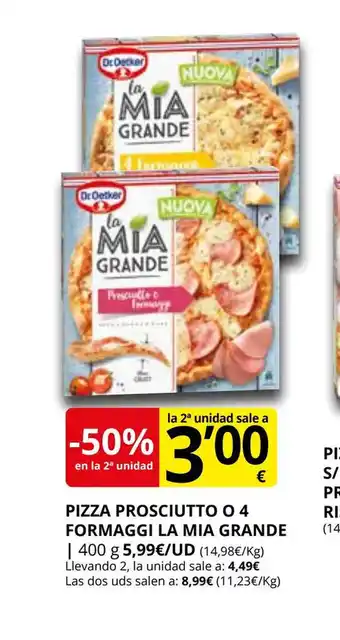 Supermercados MAS Pizza Prsciutto 0 4 Formaggi La miagrande oferta