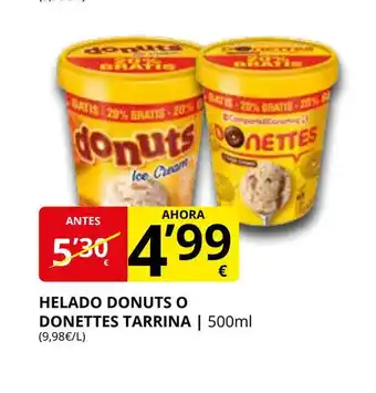 Supermercados MAS Helado donuts o donettes tarrina oferta