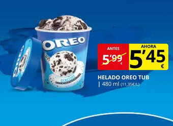 Supermercados MAS Helado Oreo tub oferta
