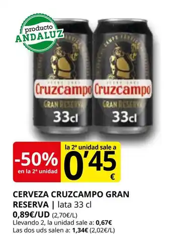 Supermercados MAS Cerveza cruzcampo gran reserva oferta