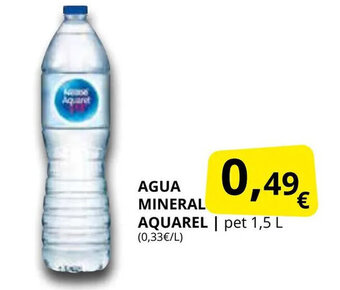 Supermercados MAS Agua mineral aquarel oferta