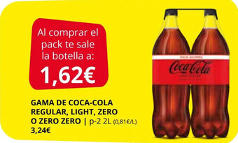 Supermercados MAS Gama de coca-cola regular, light, zero o zero zero oferta