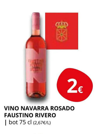 Supermercados MAS Vino navarra rosado faustino rivero oferta