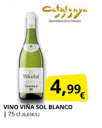 Supermercados MAS Vino viña sol blanco oferta