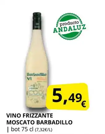 Supermercados MAS Vino frizzante moscato barbadillo oferta