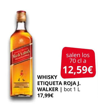 Supermercados MAS Whisky etiqueta roja j. walker oferta