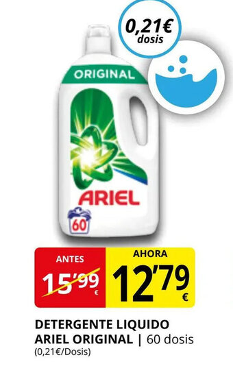 Supermercados MAS Detergente liquido ariel original oferta
