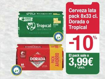 Spar La Palma Cerveza lata pack 8 dorada o tropical oferta