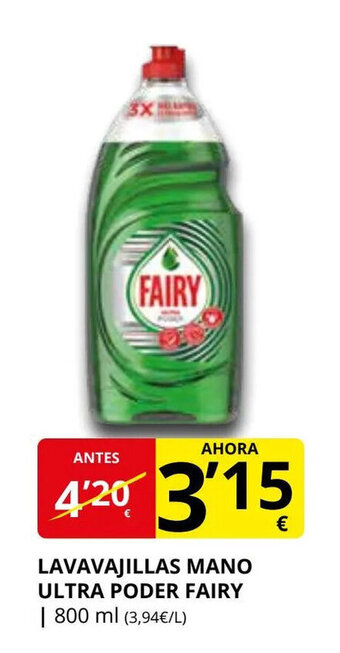Supermercados MAS Lavavajillas mano ultra poder fairy oferta