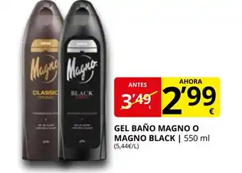 Supermercados MAS Gel baño magno o magno black oferta