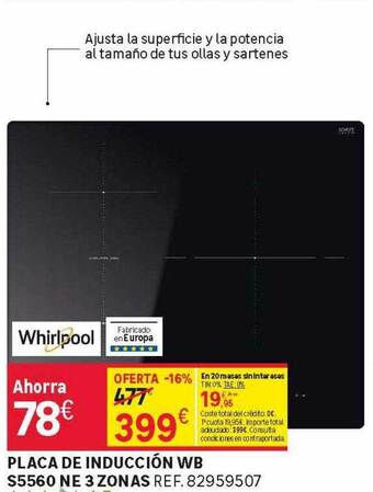 Leroy Merlin Placa de inducción wb s5560 ne 3 zonas oferta