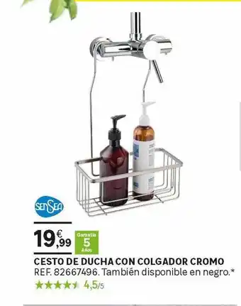 Leroy Merlin Cesto de ducha con colgador cromo oferta