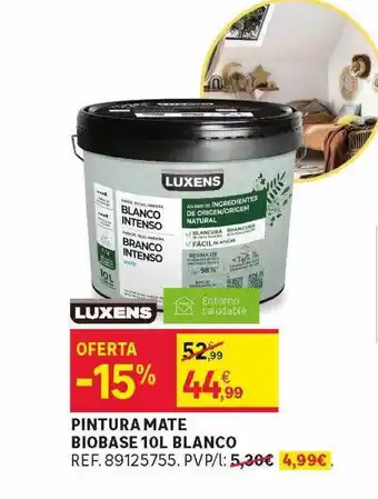 Leroy Merlin Pintura mate biobase 10l blanco oferta