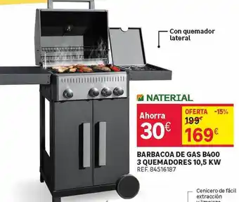 Leroy Merlin Barbacoa de gas b400 3 quemadores 10.5 kw naterial oferta