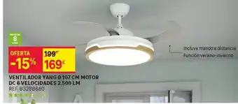 Leroy Merlin Ventilador yang ø 107 cm motor dc 6 velocidades 2.500 lm oferta