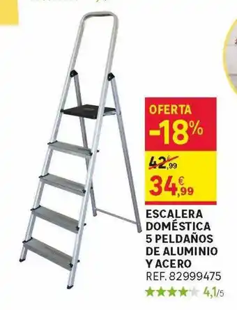 Leroy Merlin Escalera doméstica 5 peldaños de aluminio y acero oferta