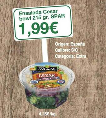 Spar La Palma Ensalada cesar bowl spar oferta