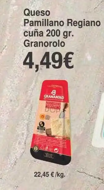 Spar La Palma Queso pamillano regiano cuña granorolo oferta