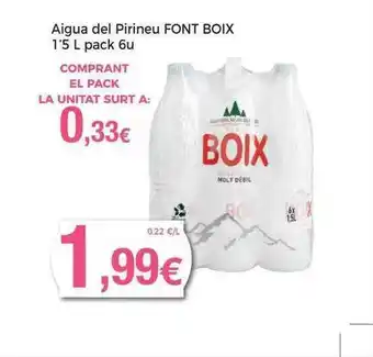 Supermercats Jespac Aigua del pirineu font boix pack 6u oferta