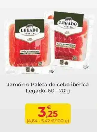 SPAR Gran Canaria Jamón o paleta de cebo ibérica legado oferta