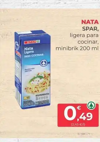 SPAR Gran Canaria Nata spar ligera para cocinar oferta