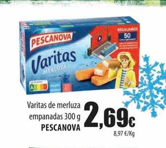 Spar Tenerife Varitas de merluza empanadas pescanova oferta