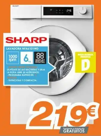 Pascual Martí Sharp Lavadora NFA6101WD oferta