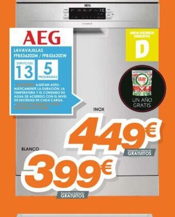 Pascual Martí AEG Lavavajillas FFB53620ZM oferta
