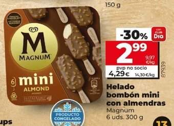 Dia Helado bombón mini con almendras oferta