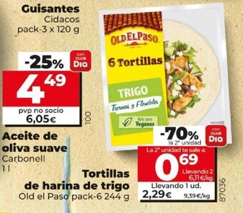 Dia Tortillas de harina de trigo oferta