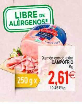 Plenus Supermercados Xamón cocido extra campofrio kg oferta