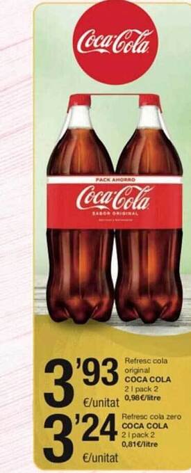 SPAR Refresc cola original coca-cola refresc cola zero coca cola oferta