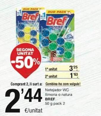 SPAR Segona unitat -50% netejador wc llimona o natura bref oferta
