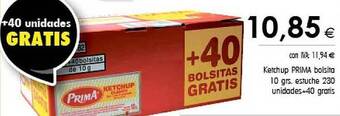 Cash Ifa Ketchup prima bolsita 10 grs. estuche 230 +40 gratis oferta
