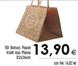 Cash Ifa 50 bolsas papel kraft asa plana oferta