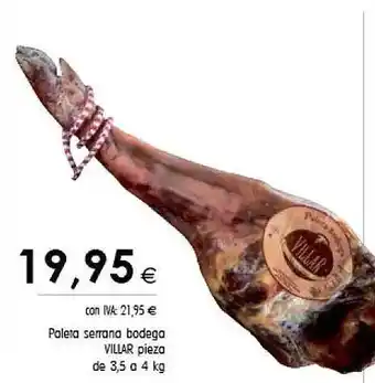 Cash Ifa Paleta serrana bodega villar pieza oferta