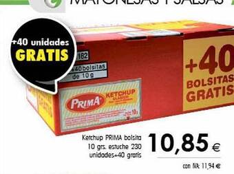 Cash Ifa Ketchup prima bolsita 10 grs. estuche 230 + 40 gratis oferta
