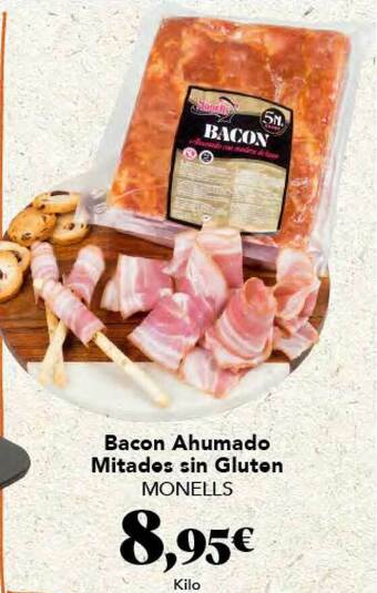 Gadis Bacon Ahumado Mitades Sin Gluten Monells oferta