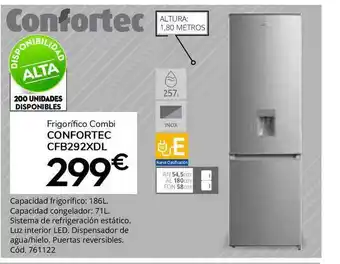 Conforama Frigorífico Combi Confortec Cfb292xdl oferta