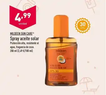 ALDI Mildeen Sun Care Spray Aceite Solar oferta