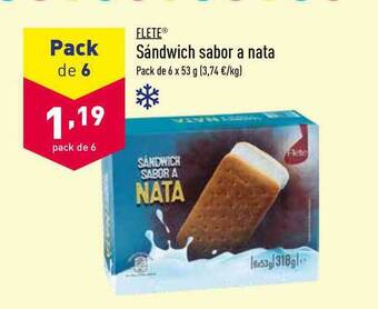 ALDI Flete Sandwich Sabor A Nata oferta