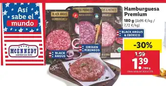 Lidl Hamburguesa Premium 180g oferta
