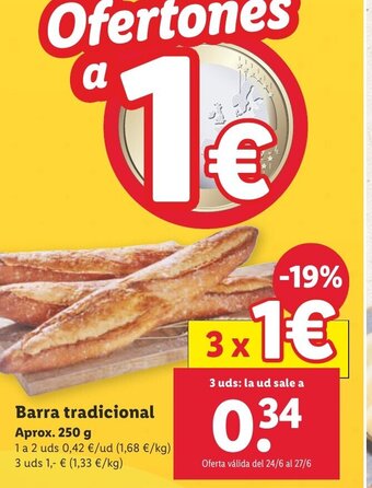 Lidl Barra Tradicional 250g oferta