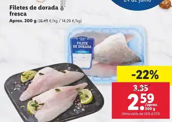 Lidl filetes de dorada fresca 200g oferta