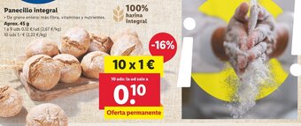 Lidl Panecillo integral 45g oferta