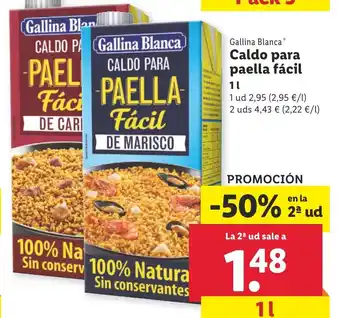 Lidl Gallina Blanca Caldo para paella fácil 1L oferta