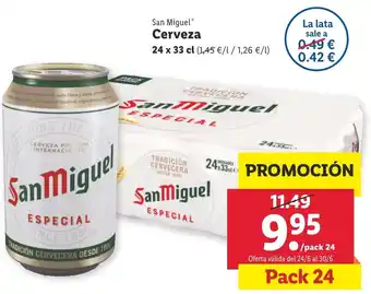 Lidl San Miguel Cerveza 24x33cl oferta