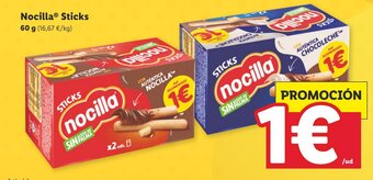 Lidl Nocilla Sticks 60g oferta