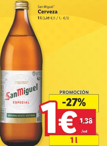 Lidl San Miguel Cerveza 1L oferta