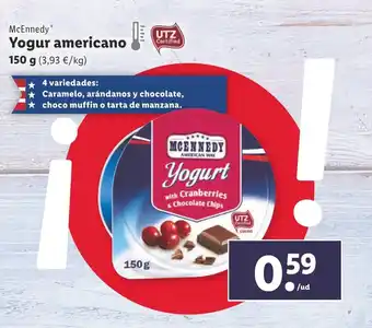Lidl McEnnedy Yogur americano 150g oferta